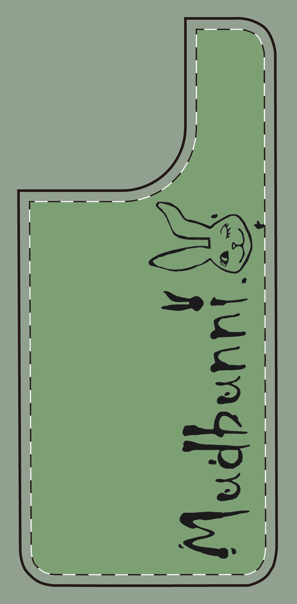 Slanted Bunny Graphic Phone Case — 'Mudbunni' Pastel Cute Protective Cover