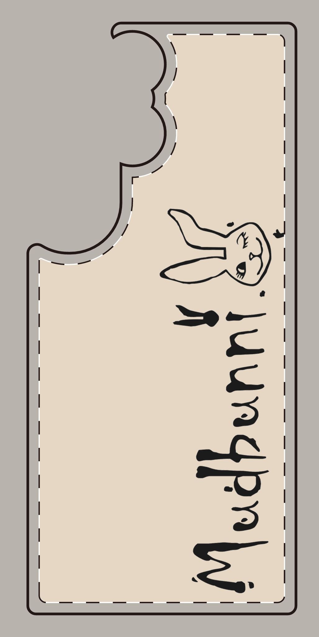 Slanted Bunny Graphic Phone Case — 'Mudbunni' Pastel Cute Protective Cover