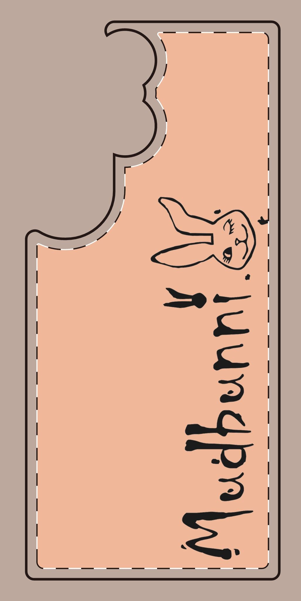 Slanted Bunny Graphic Phone Case — 'Mudbunni' Pastel Cute Protective Cover