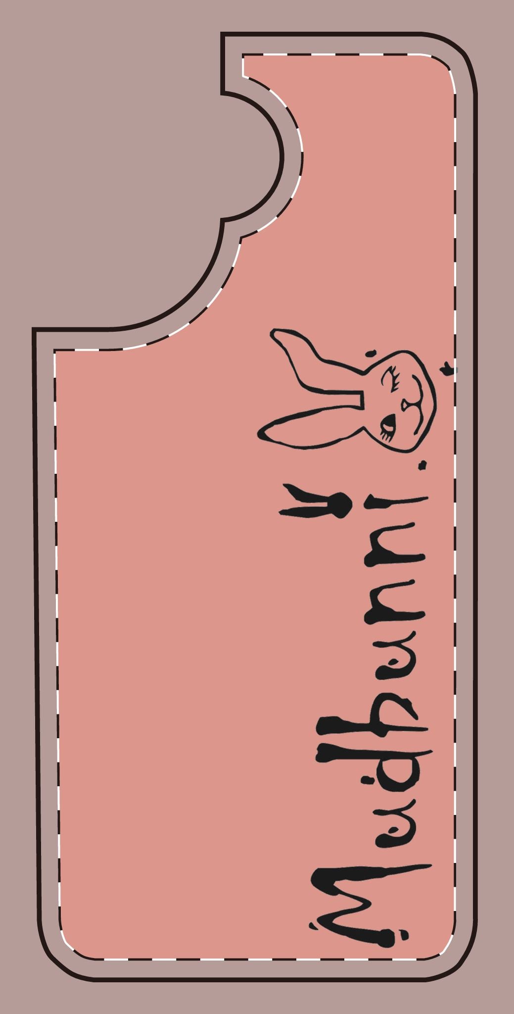 Slanted Bunny Graphic Phone Case — 'Mudbunni' Pastel Cute Protective Cover