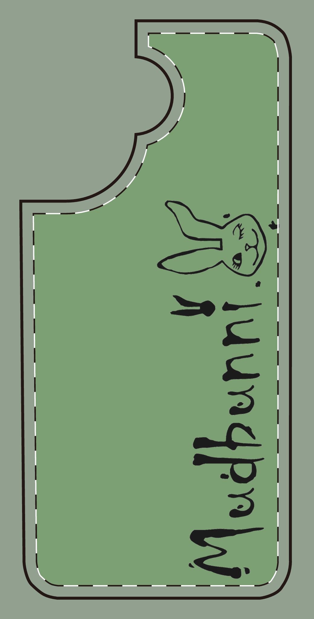 Slanted Bunny Graphic Phone Case — 'Mudbunni' Pastel Cute Protective Cover