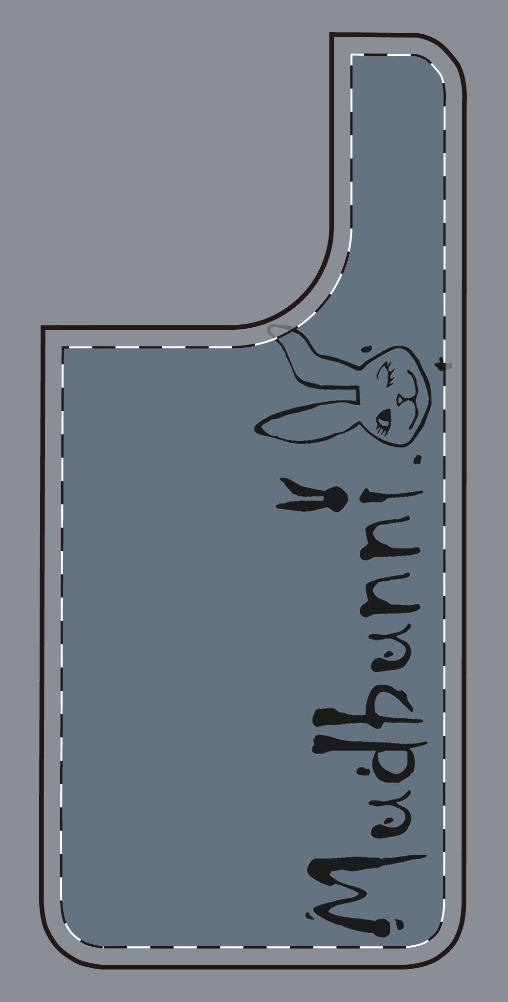 Slanted Bunny Graphic Phone Case — 'Mudbunni' Pastel Cute Protective Cover