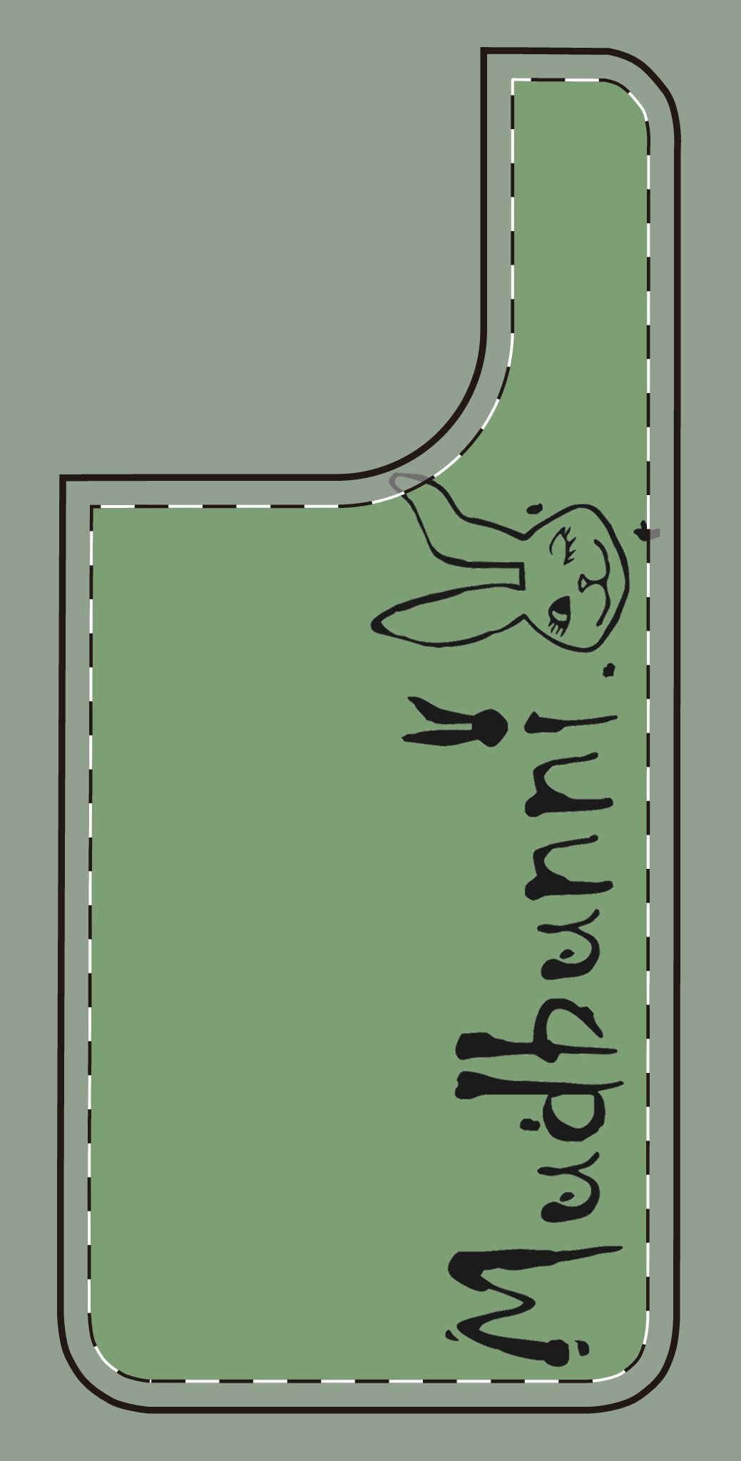 Slanted Bunny Graphic Phone Case — 'Mudbunni' Pastel Cute Protective Cover