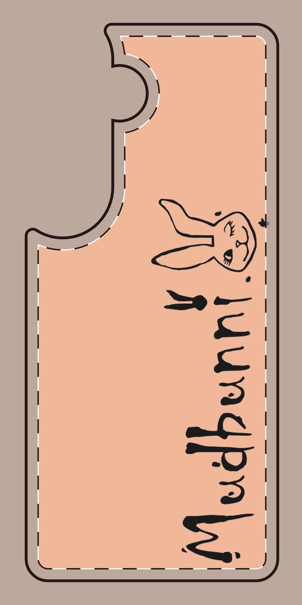 Slanted Bunny Graphic Phone Case — 'Mudbunni' Pastel Cute Protective Cover