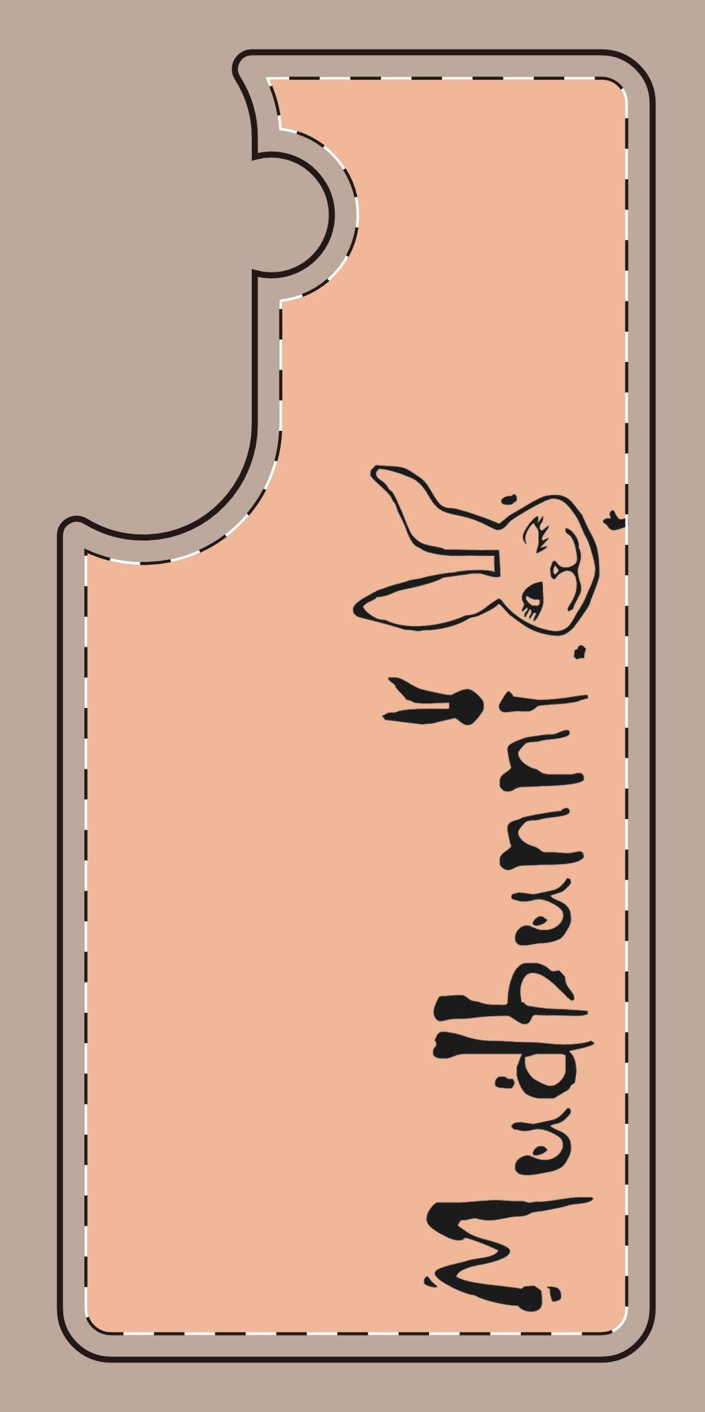 Slanted Bunny Graphic Phone Case — 'Mudbunni' Pastel Cute Protective Cover