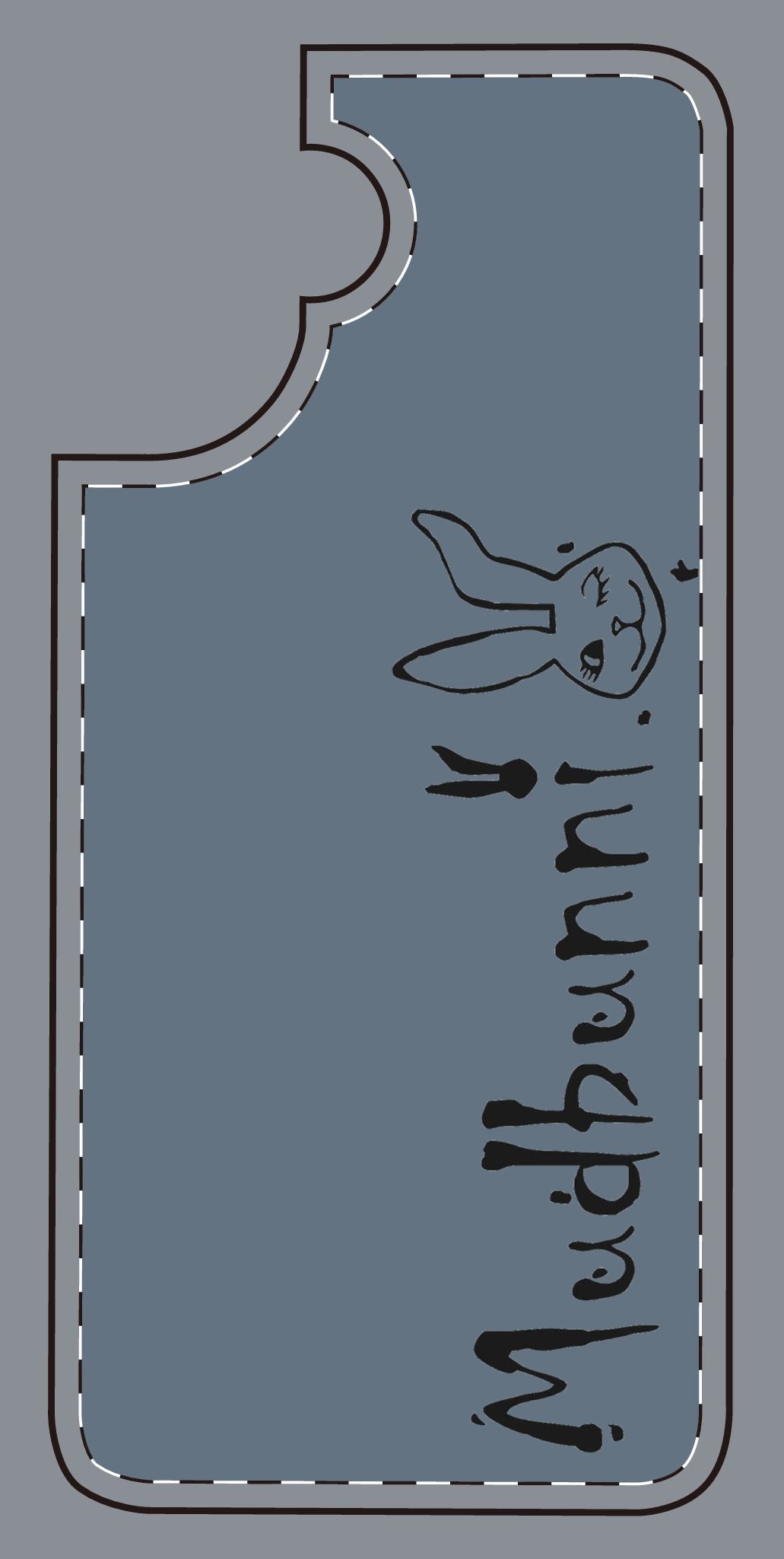 Slanted Bunny Graphic Phone Case — 'Mudbunni' Pastel Cute Protective Cover