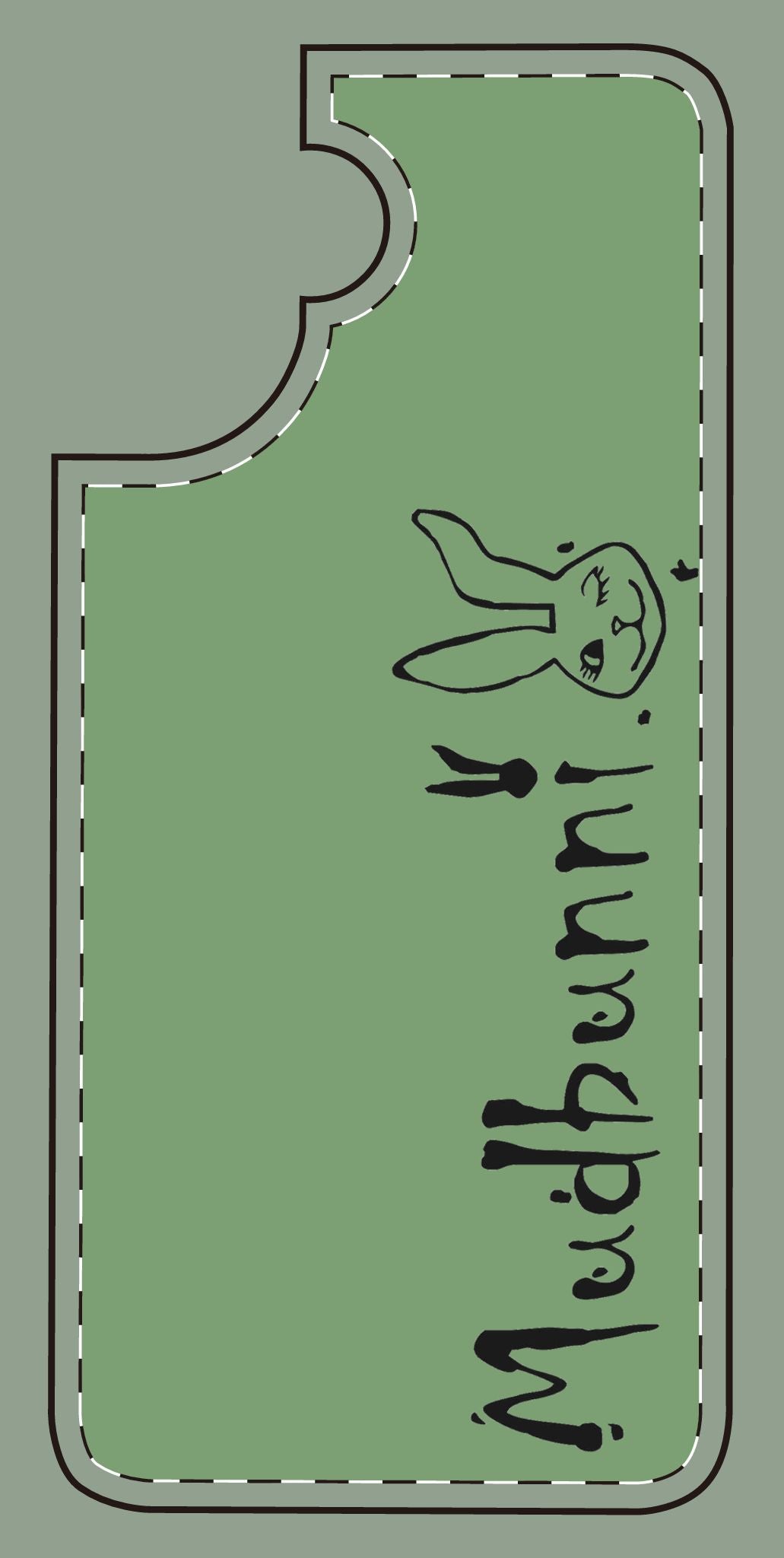 Slanted Bunny Graphic Phone Case — 'Mudbunni' Pastel Cute Protective Cover